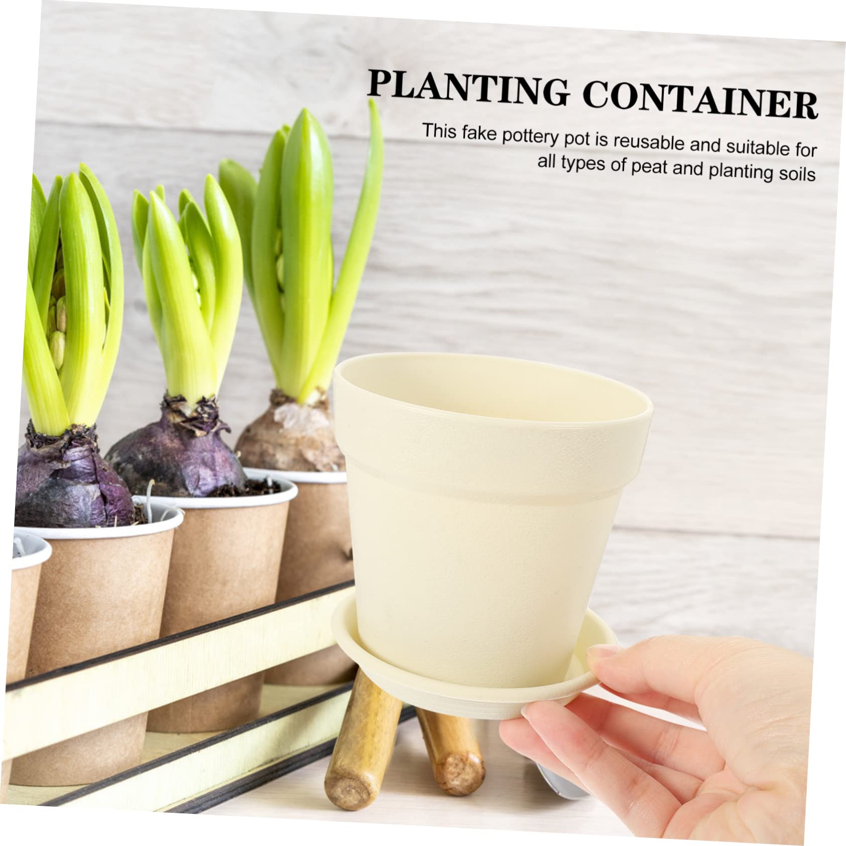 Amazon.co.jp: Milisten 10個セット 模造陶器プラスチック植木鉢 花瓶 