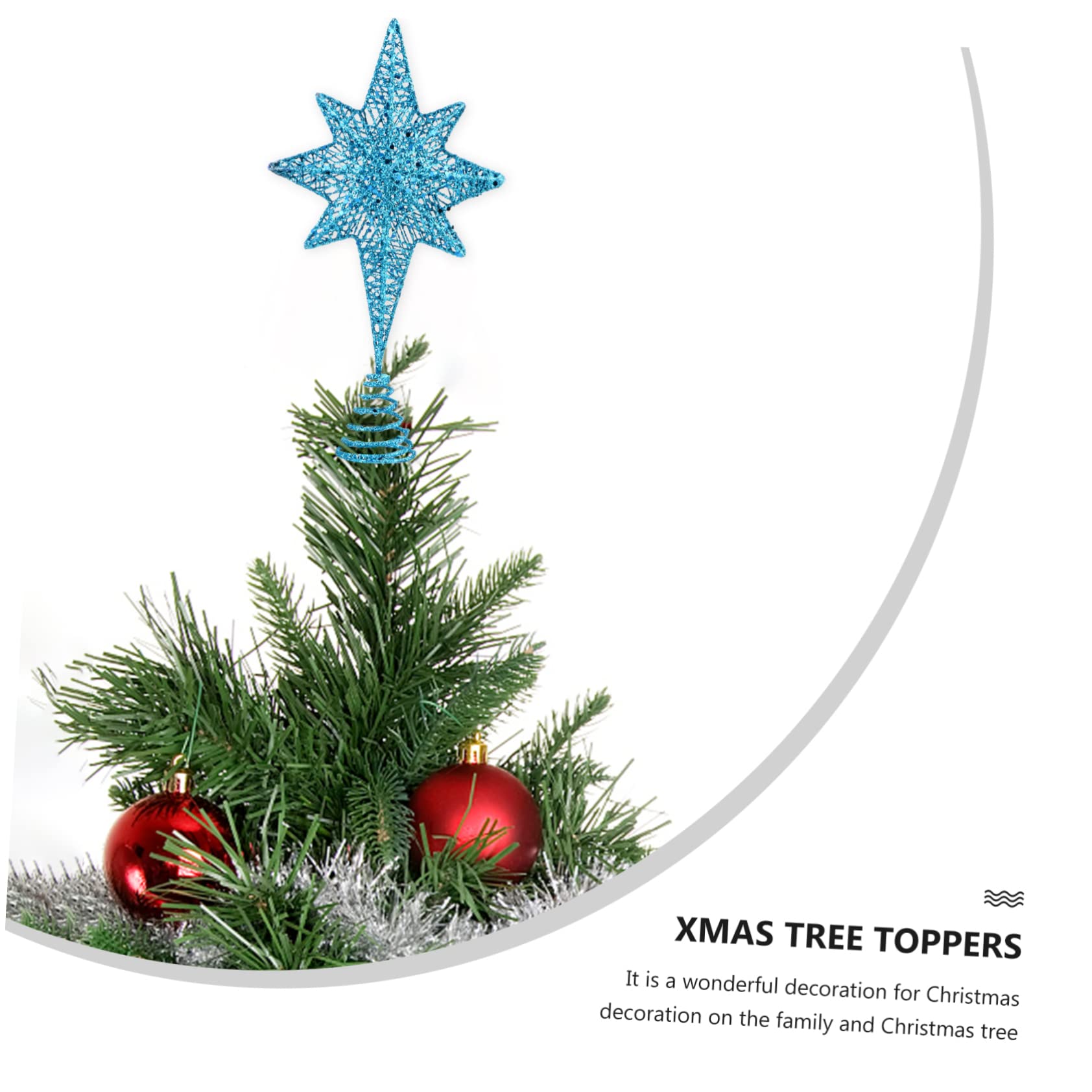 Zerodeko 3stücke Weihnachtsbaumspitze Glitzernde Blaue Tannenbaum-Stern-Dekoration Für Festliche Anlässe Für Tischbäume Und Festliche Deko Geschäften Und