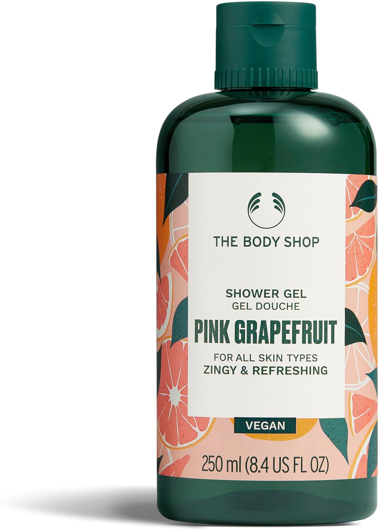 The Body Shop Pink Grapefruit Shower Gel (1x 250ml), Zingy Womens Shower Gel, Refreshing Citrus Body Wash for All Skin Types, Shower Foam with 92% Natural Origin, Vegan Body Care
