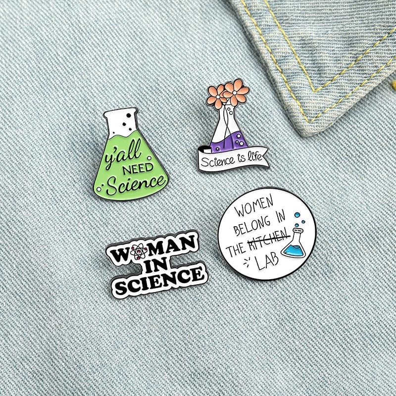 Image of You All Need Science Flask Shaped Enamel Lapel Pin Metal Badge Brooch For Backpacks