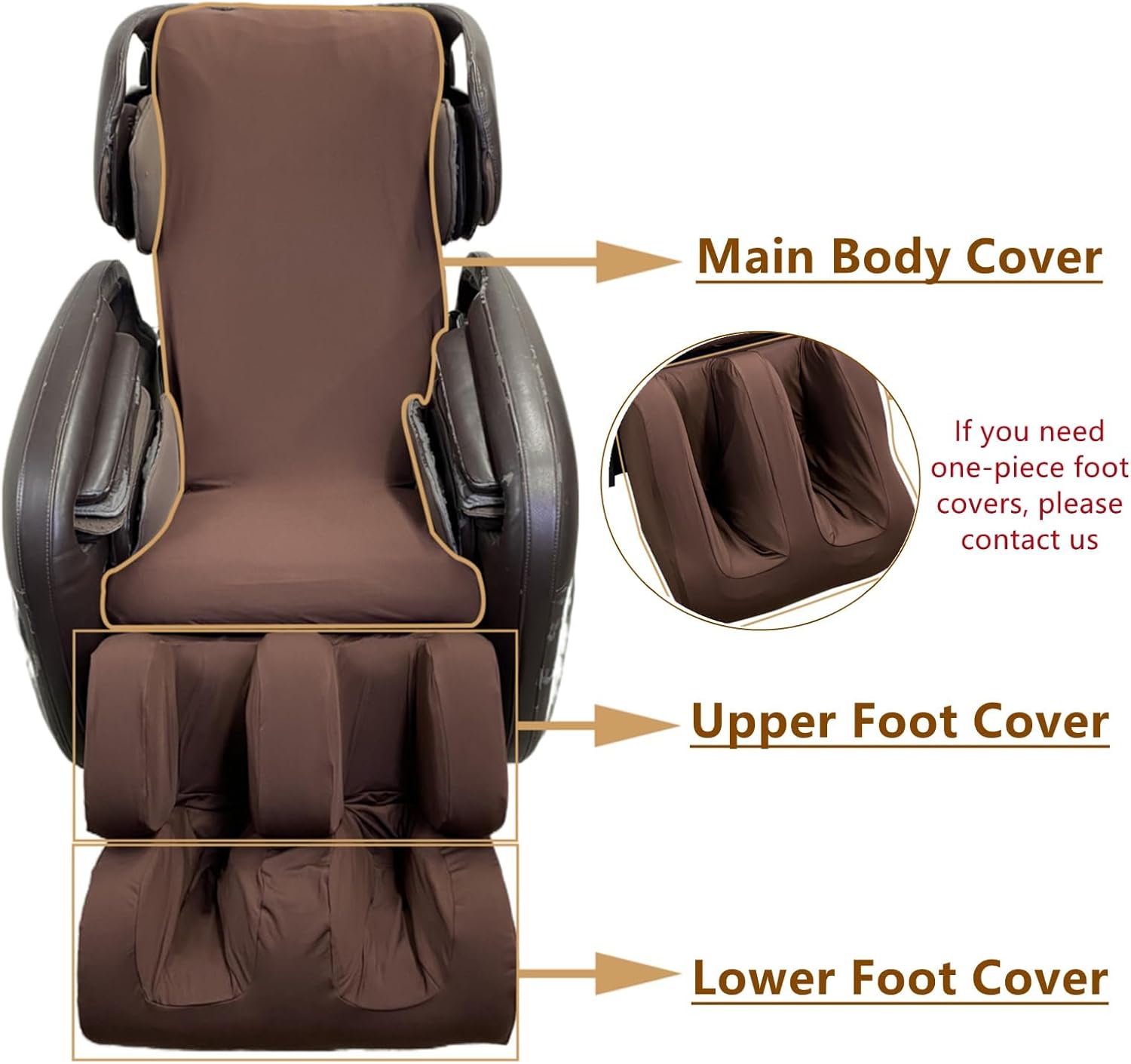 Massage Chair Cover-Shiatsu Slipcover Recliner Chair Cover,Universal Washable Stretch Fabric Armchair Slipcovers,Dust Protection Sofa Covers Black,Body+Foot