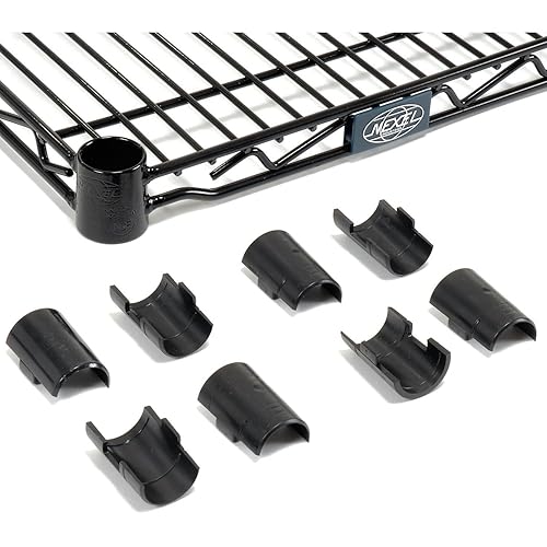 Miniatura 5 de Nexel Estantería de alambre ajustable, 4 niveles, estante de almacenamiento comercial con certificación NSF, 18 x 30 x 63 pulgadas, epoxi negro