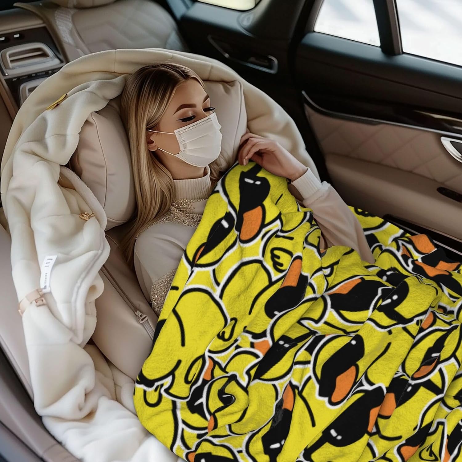 Cute Rubber Ducks with Funny Sunglasses Fleece Throw Blanket Ultra Soft Cozy Decorative Flannel Blanket for Home Bed Couch Chair Travel 40x30in - Image 8