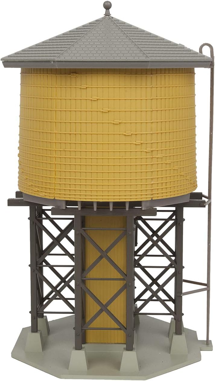 Walthers Cornerstone Wood Water Tank Yellow Ochre 933-2813 HO Scale Model Railroad - Structure Assembled Model