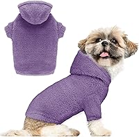 Vista 14 de Suéteres mullidos para perros grandes, ropa con capucha para mascotas, abrigos cálidos y suaves para mascotas, sudadera con capucha para perros Gris