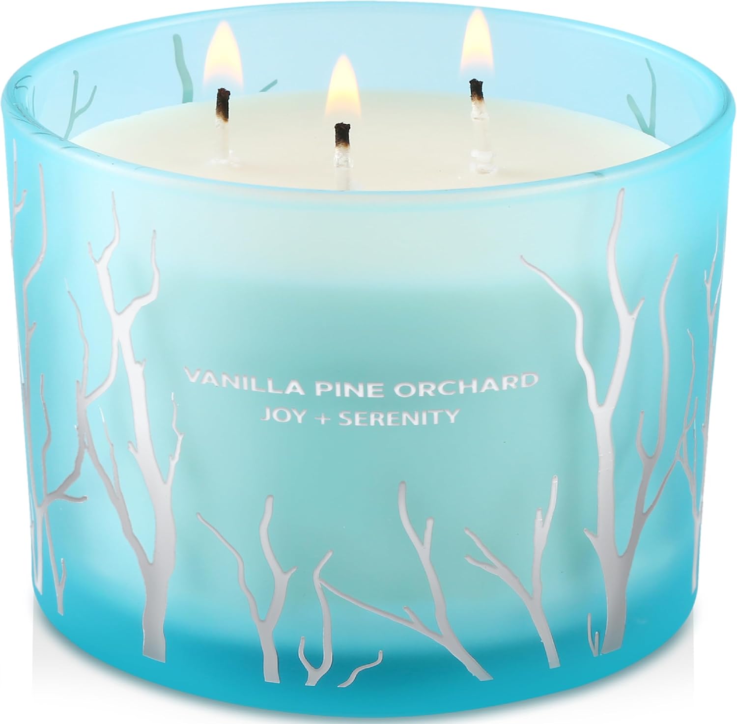 Vanilla Pine Orchard Scented Candle - Large 3-Wick Aromatherapy Soy Candle for Home, 14.5oz - Fresh Woodsy Vanilla Stress Relief Candle - Birthday Gift for Women & Men