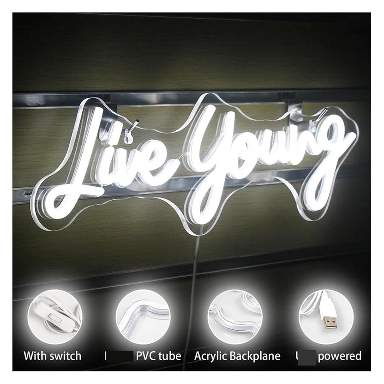Decoración con luces de neón Letreros de neón con luz LED, letras, letreros para fiestas navideñas decoraciones para bodas, decoración pared