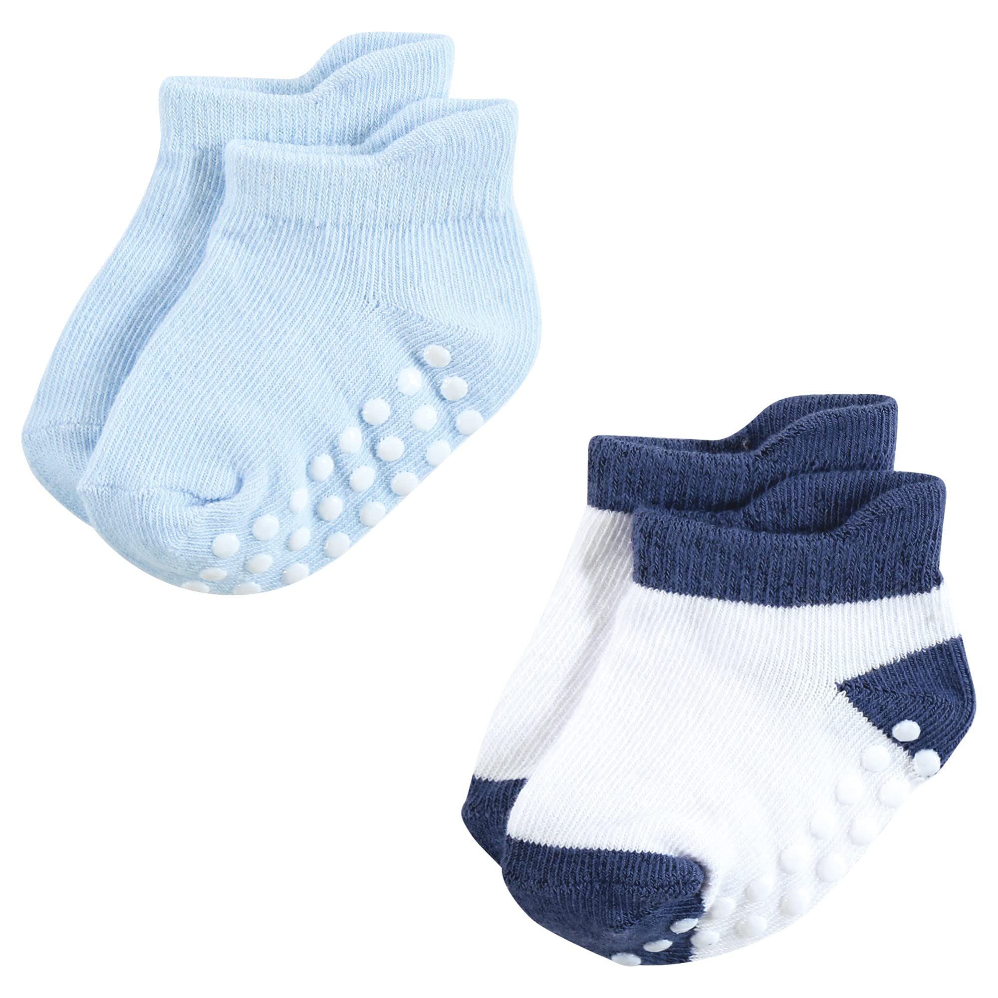 Hudson Baby Uniseks antypoślizgowe skarpety bez pokazu, niebieskie, 0-6 miesięcy