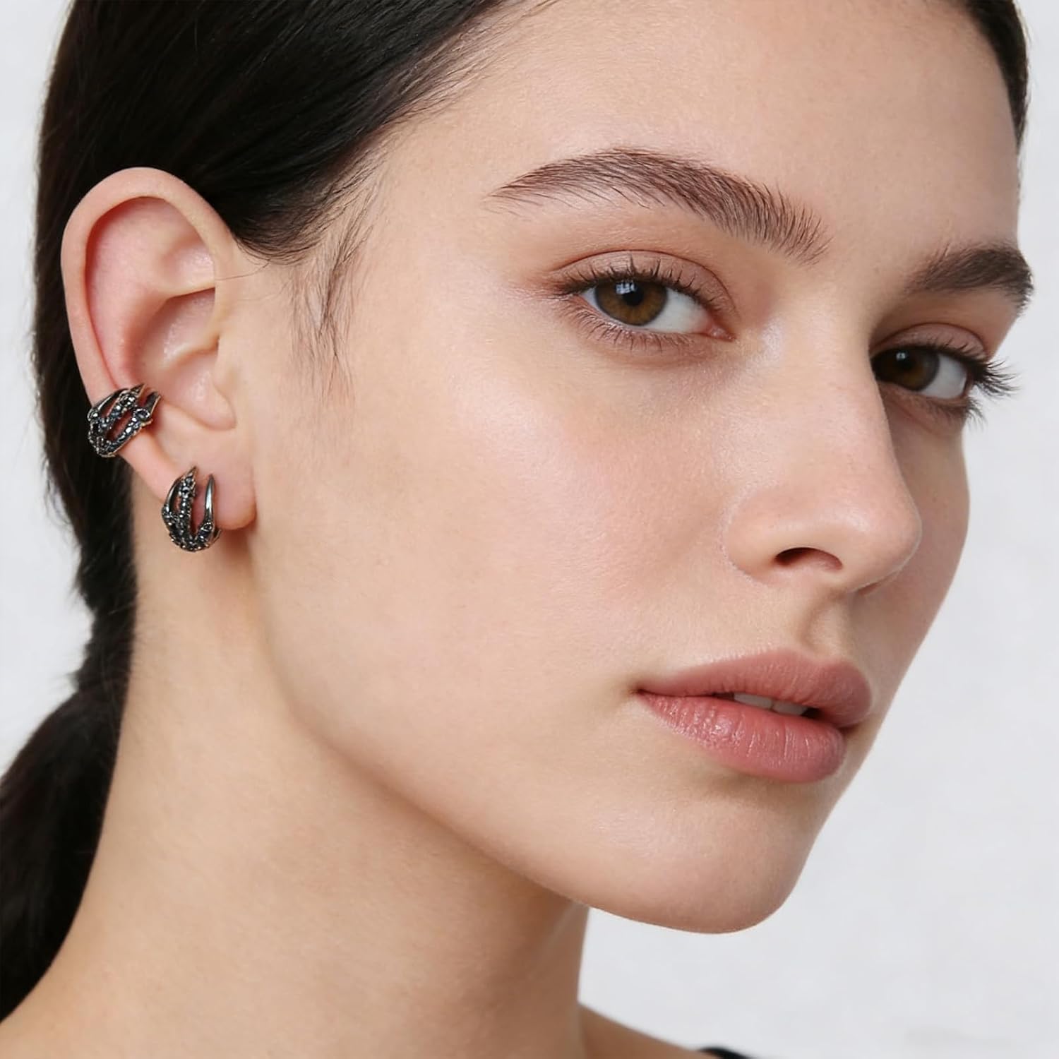 HZMAN Dragon Ear Cuff Earrings for Men Women Stainless Steel Gothic Punk No Piercing Dragon Claw Clip On Earring Cartilage Earring Jewelry Gift