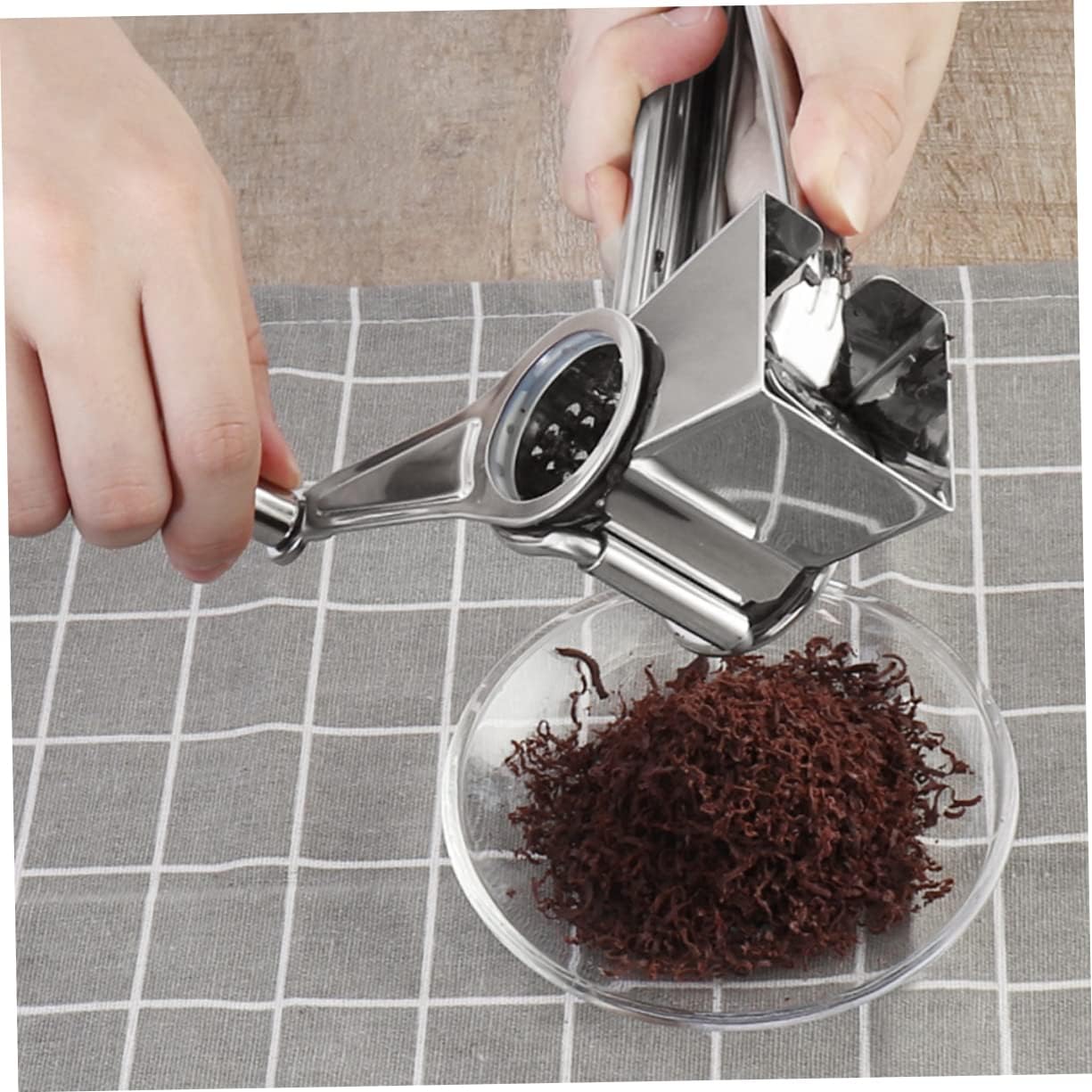 Cabilock Stainless Steel Cheese Grater Hand Crank Cheese Cutter for Dessert Shop