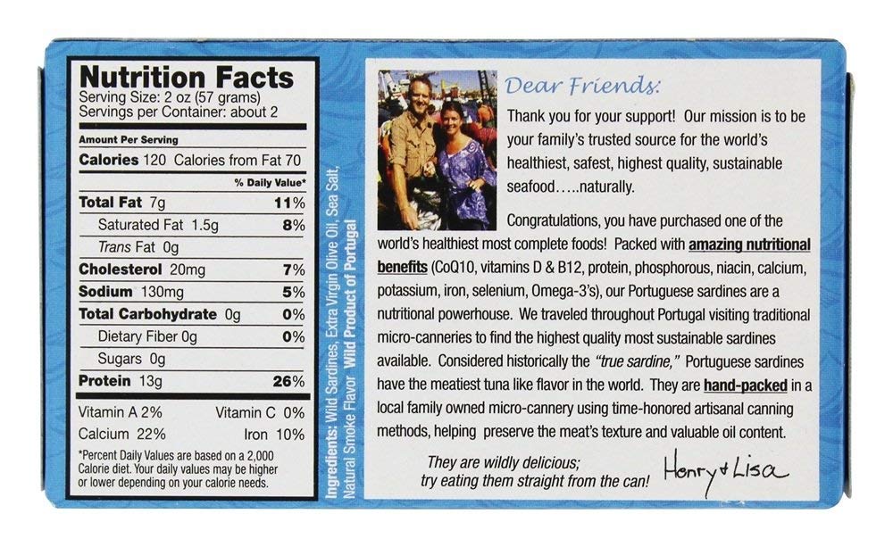 Henry & Lisa's Natural Seafood Wild Sardines In Extra Virgin Olive Oil, 4.25 Oz (Pack Of 12)