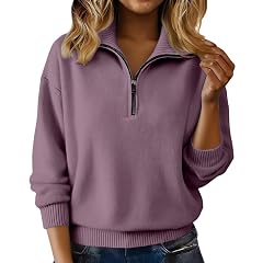 Cashmere Sweaters for Women 2025 Plus Size Long Sleeve Quarter Zip Pullover Casual Fall Winter Warm Cozy Sweater