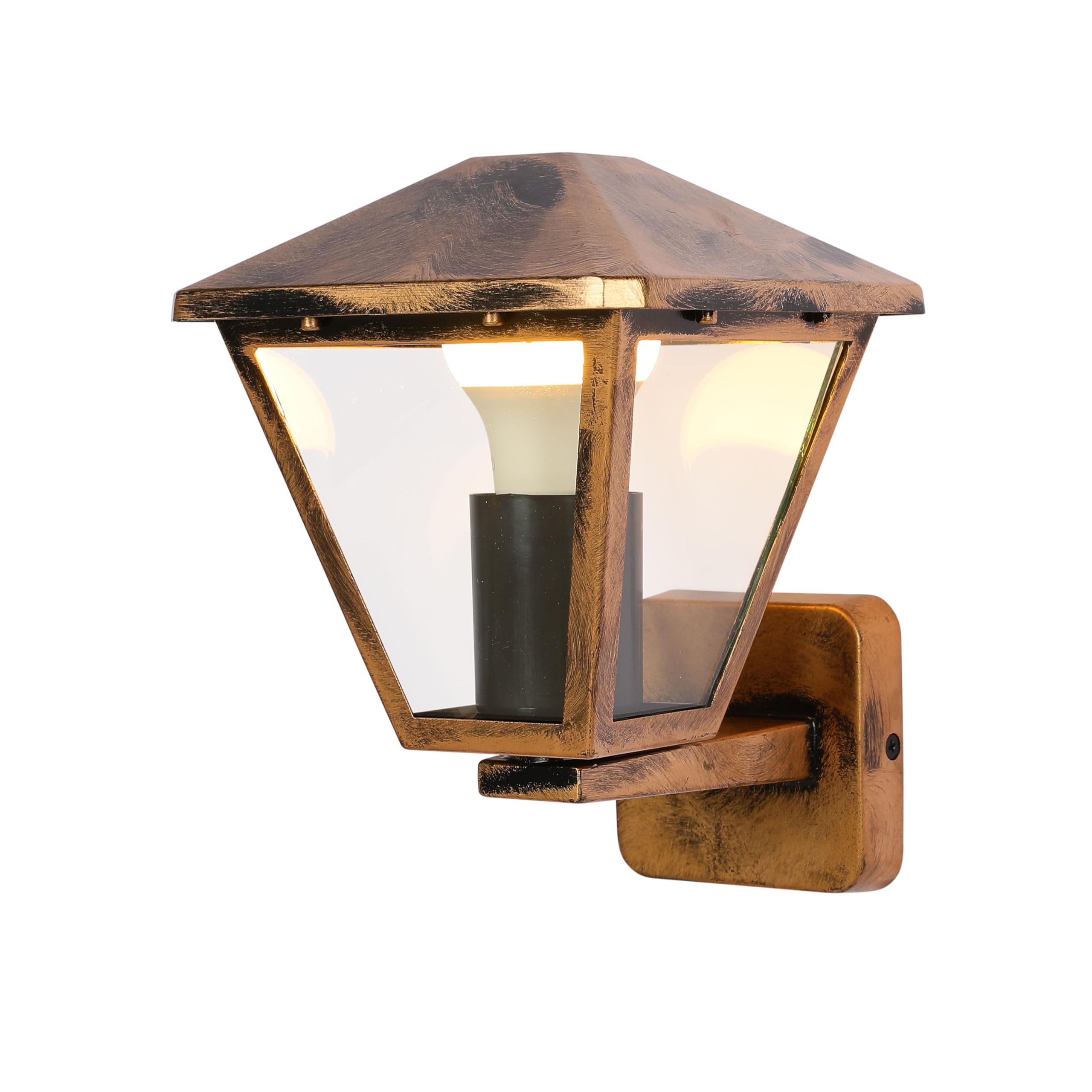 Tekled Antique Bronze Gardens Paravento Outdoor Lantern Wall Light | E27 Compatible Lighting Fixture | Weatherproof Assurance Ip44 | For Entryways Facades Patios Garages | Upward/ (Bulb Not Included)