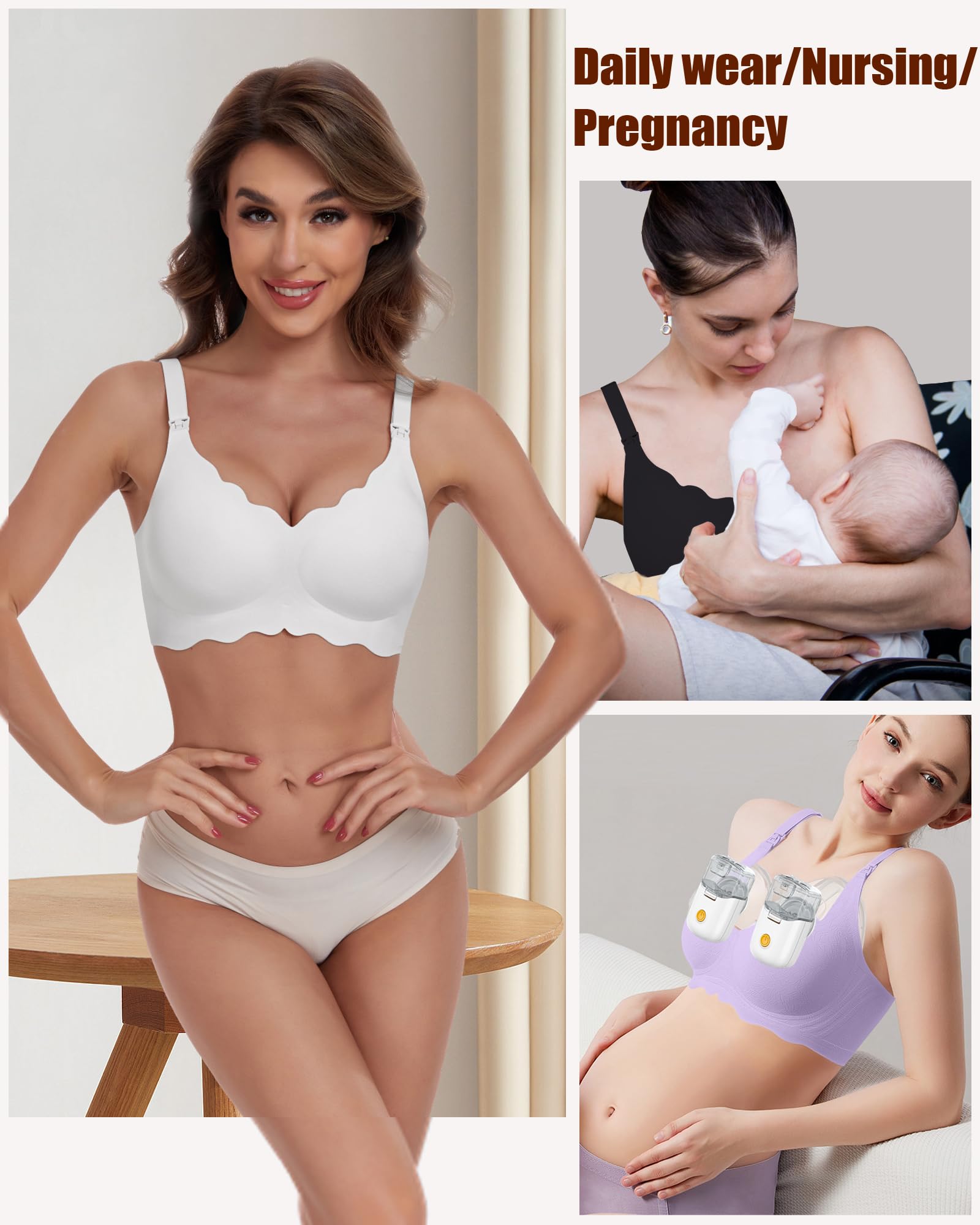 As Fairy Still-BHS Zum Stillen, Kabelloser Nahtloser Schwangerschafts-BH Ultra Komfort Schwangerschafts Schlaf Bralette für Frauen