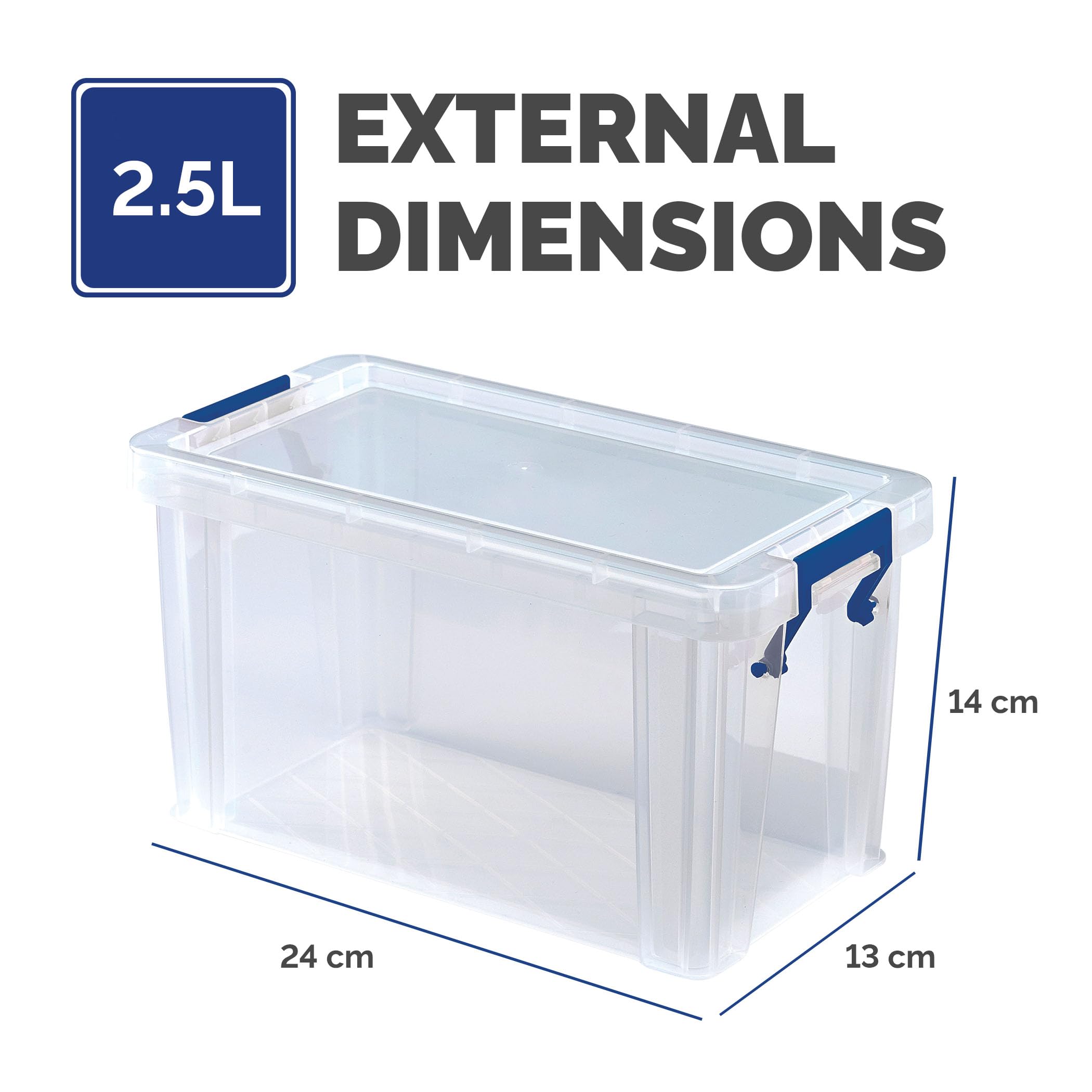 BANKERS BOX Storage Box 2.6L (6 Pack), BPA-Free, Stackable Plastic Organizer with Clip-Lock Lid - Image 2