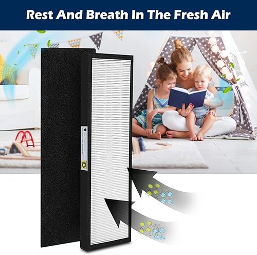 Miniatura 6 de Paquete de 2 filtros HEPA de repuesto FLT4825 B y prefiltros de carbono para purificador de aire GermGuardian AC4825 AC4825W AC4850PT AC4900CA