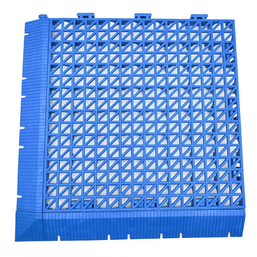Kit 2 rampas + Esquinera PVC azul 33x5x2cm antihumedad resistente cambio de nivel paso vehículos