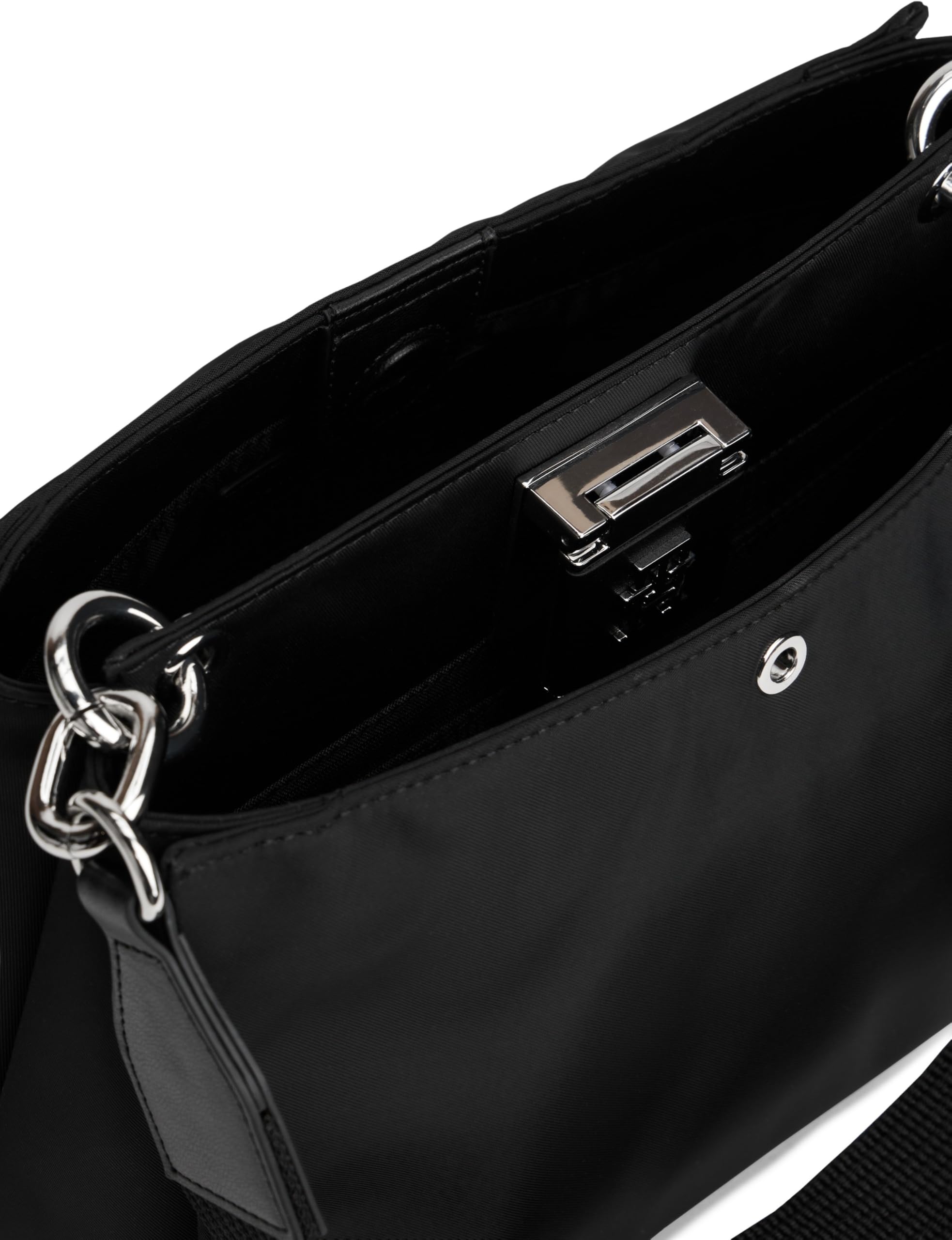 TOMMY HILFIGER Damen TH HER MED SATCHEL NYLON SV AW0AW18200 Umhängetasche, Schwarz (Black), Einheitsgröße, Schwarz (Schwarz), One Size