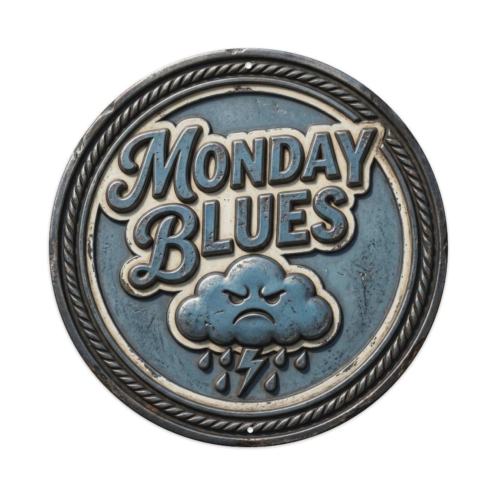Monday Blues Vintage Workshop Ornament Retro Slogans Metal Tin Sign
