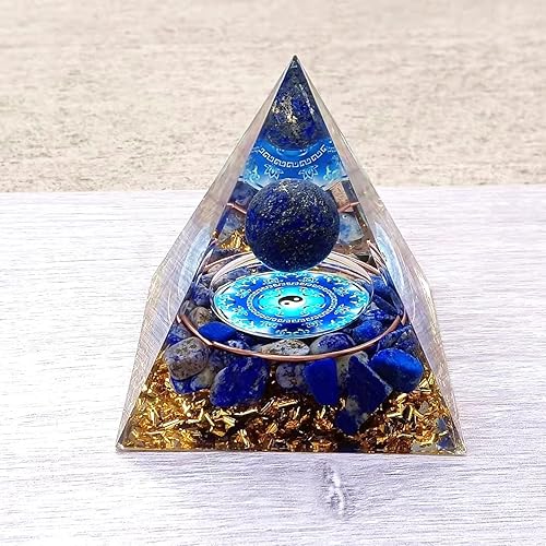 Miniatura 5 de ycyingcheng Moonstone Crystal Orgone Pyramid Ogan Crystal Energy Tower, joyería de piedra triturada de chakras de Reiki, pirámide de cristal para