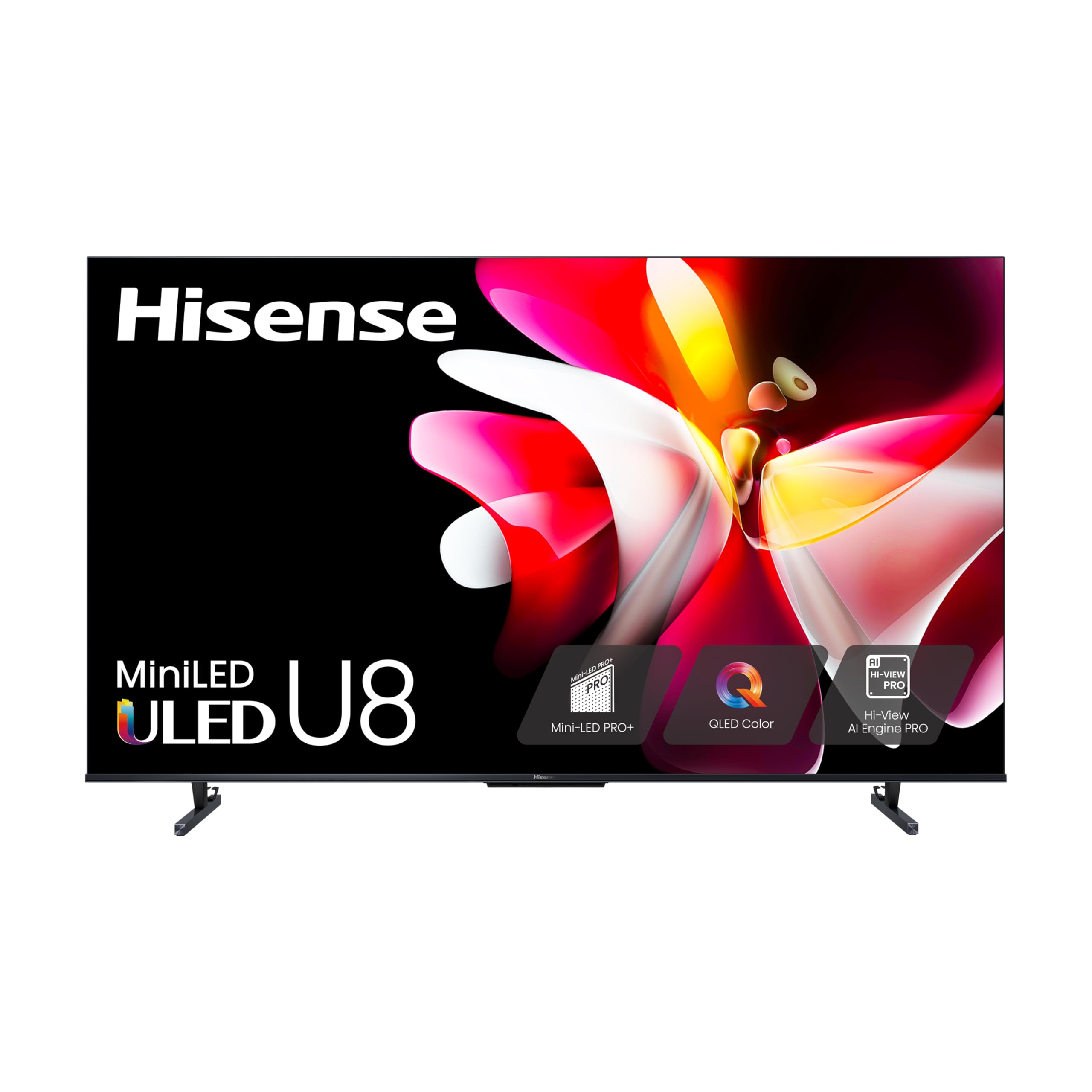 Hisense 100-Inch Class U8 Series Mini-LED ULED 4K UHD Google Smart TV (100U8K) - QLED, 480 Motion Rate, 144Hz Game Mode Pro, Dolby Vision IQ, HDMI 2.1, Alexa Compatibility, 2.1.2 Multi-Channel Audio