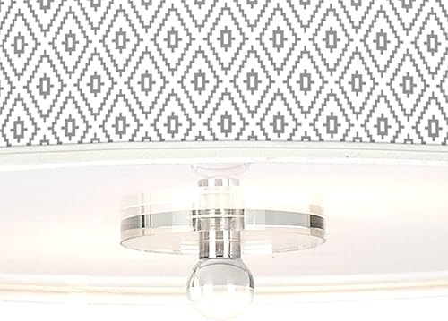 Miniatura 3 de Giclee Gallery Luxe - Lámpara de techo moderna semiempotrada de 16 pulgadas de ancho con diamantes de cristal transparente cromado, pantalla de