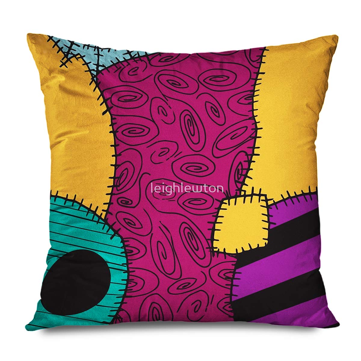 TETUDA Throw Pillow Cover Square 18"x18" Nightmare Before Christmas Sally Pattern Merry Christmas Decorative Pillowcase Home Decor Zippered Cushion Case