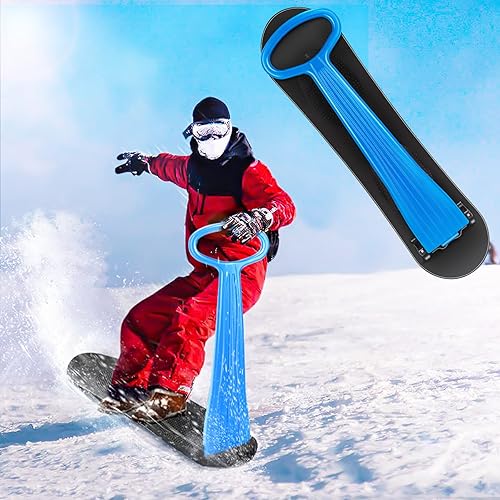 Scooter de esquí plegable, snowboard para niños pequeños con manillar, juguetes de invierno, tabla de trineo de nieve para deportes al aire libre,