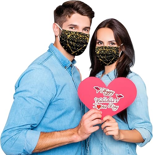 Miniatura 3 de Paquete de 50 mascarillas desechables para mujer día de San Valentín vacaciones parejas transpirables con filtro de 3 capas
