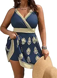 Maiô feminino plus size, peça única, estampa floral, roupa de banho com controle de barriga