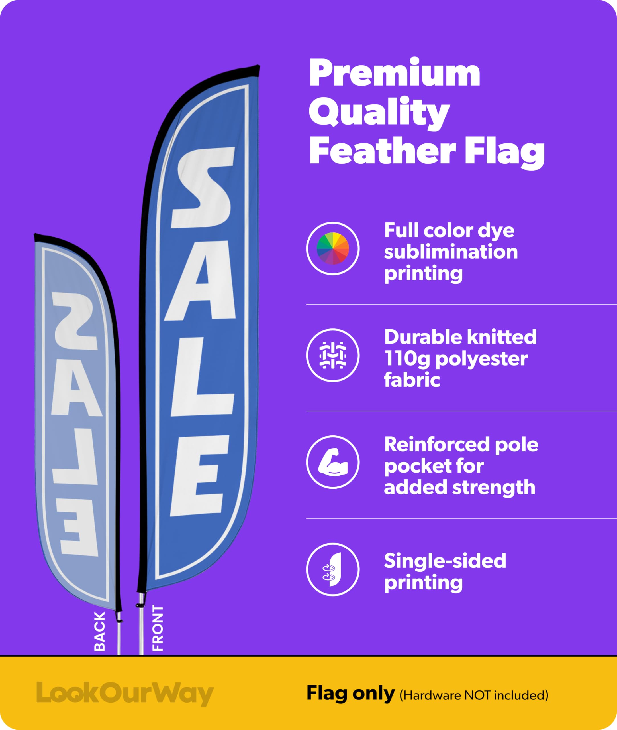 LookOurWay Feder Flagge, 12-feet