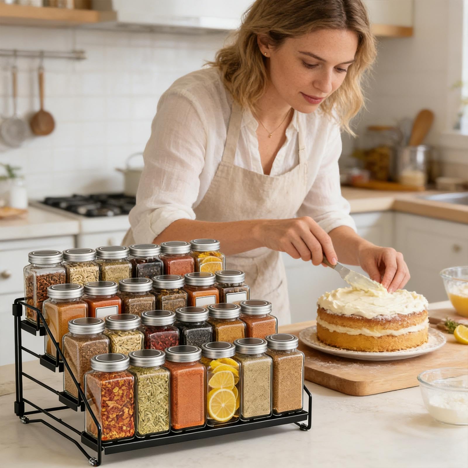 Organizador de especias para armario de cocina Estante ajustable y