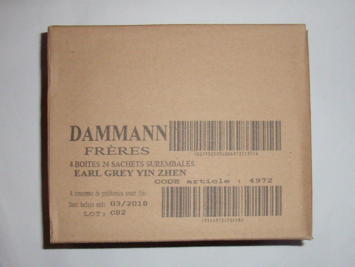 Desconocido Té DAMMANN FRÈRES - Earl Grey Yin Zhen (Té Negro) - 4 x 24 Sobres Cristal