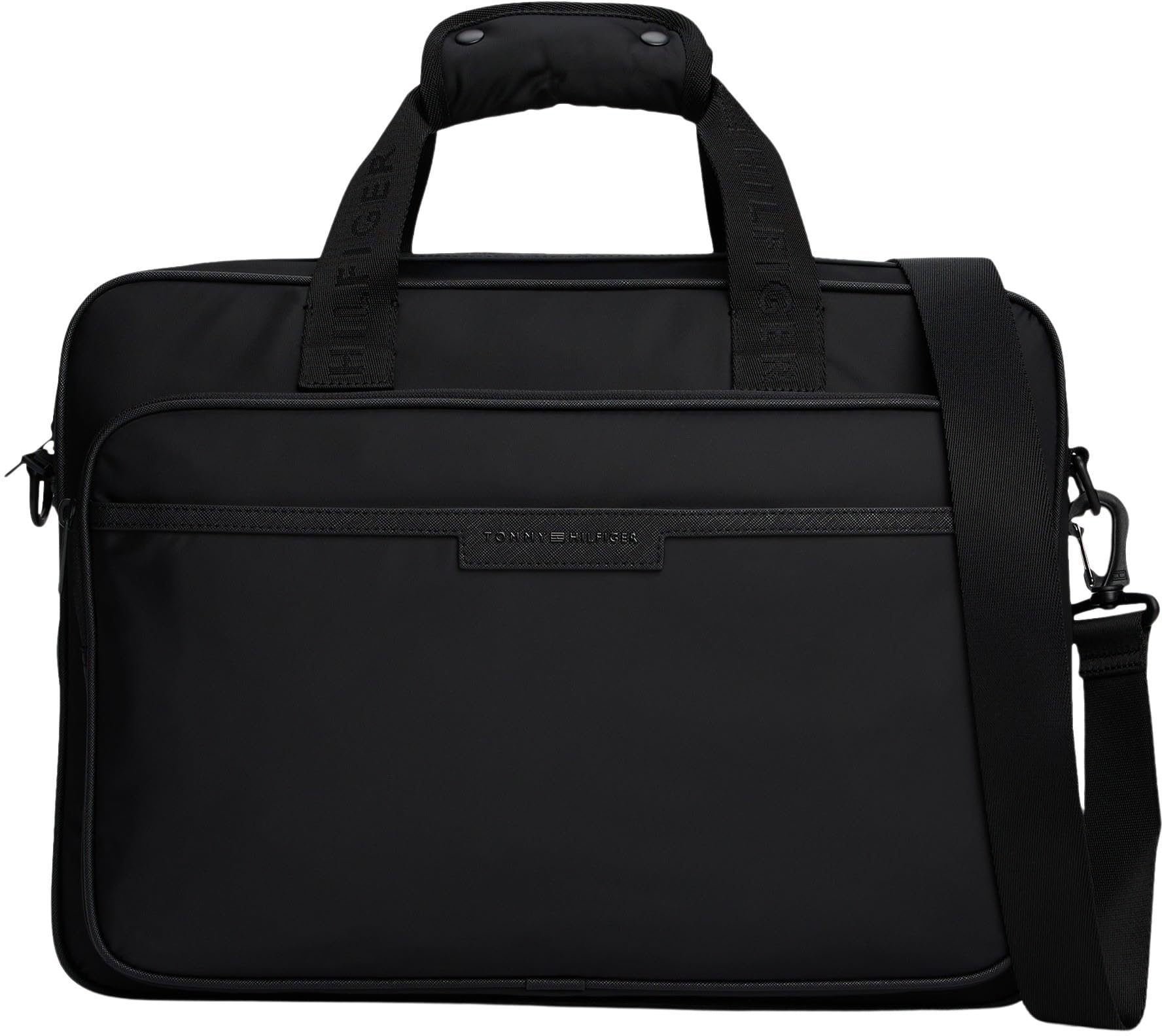 Tommy Hilfiger Uomo Borsa Laptop Repreve con Tracolla per Trolley, Nero (Black), Taglia Unica