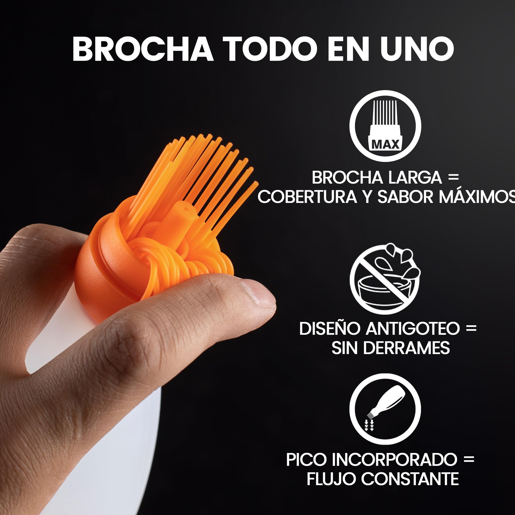 Cepillo de silicona con dispensador [Solución 2 en 1] | Cepillo para parrilla/Cepillo para hornear para un recubrimiento rápido y sin esfuerzo | Cepillo para barbacoa 100% libre de BPA y resistentea