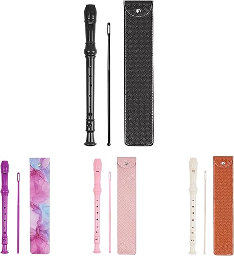 Miniatura 25 de Flauta para principiantes, niños y adultos, 8 agujeros, soprano, con varilla de limpieza y funda de cuero para estudiantes, entretenimiento en casa