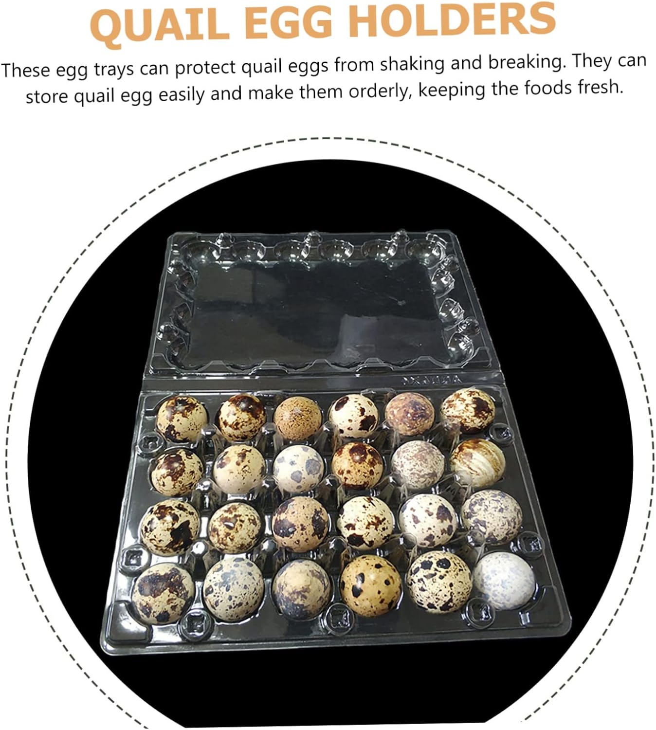 50pcs Quail Trays Reusable Packaging Boxes for Refrigerator Compact Containers for Home Supermarket and Camping Use