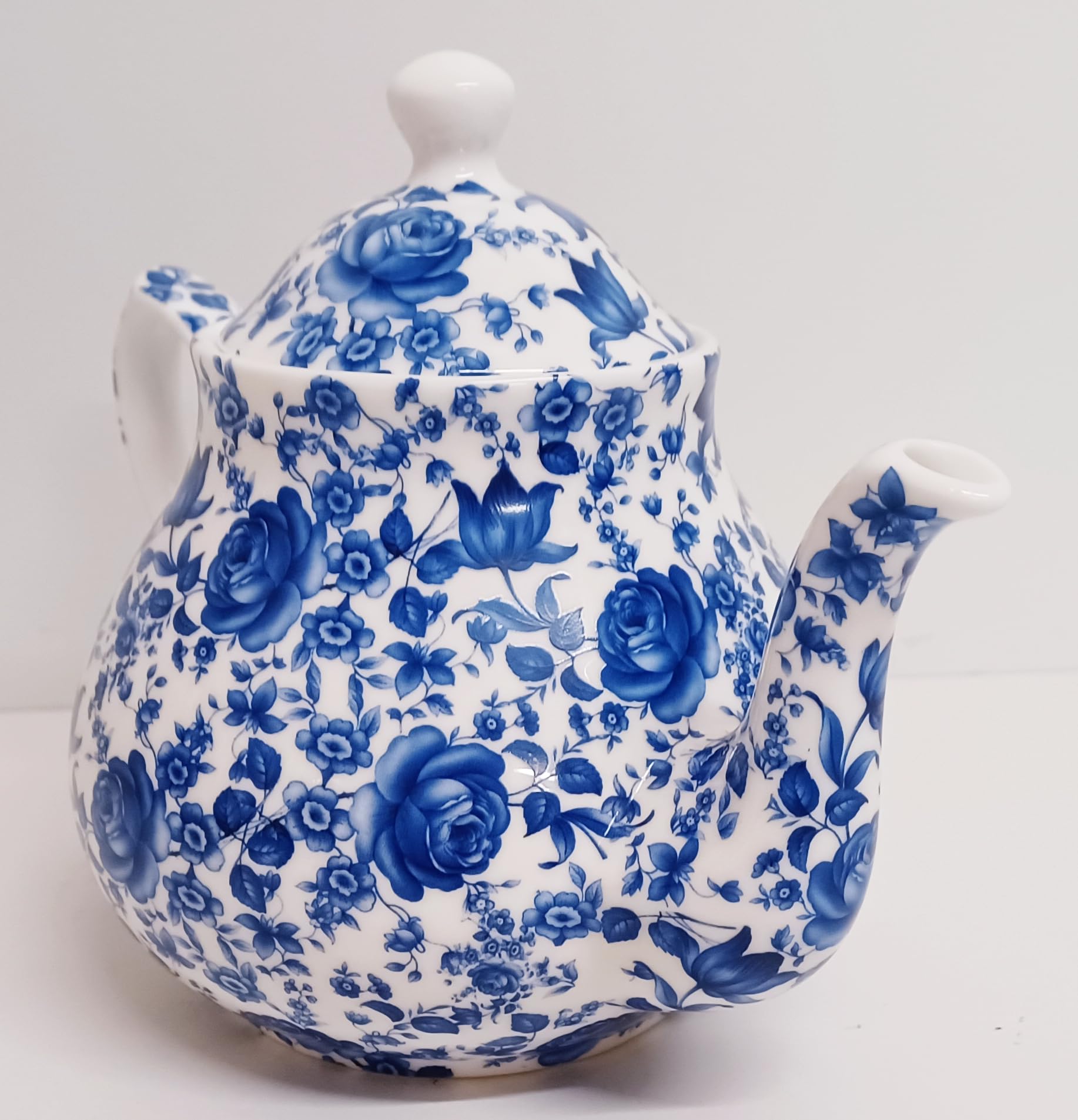 Delft Théière en porcelaine anglaise Bleu 900 ml Motif floral