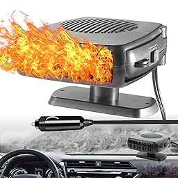 Car Heate,2026 New Upgraded Portable Car Heater for Vehicle, 12V Car Heater Portable, Portable Heater for Car, 360° Rotatable Car Defroster Windshield Heater (Black）