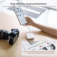 Vista 5 de PGYTECH CreateMate - Funda para lector de tarjetas SD, lector de tarjetas SD 4.0 2 en 1 de alta velocidad con almacenamiento portátil de 6 ranuras