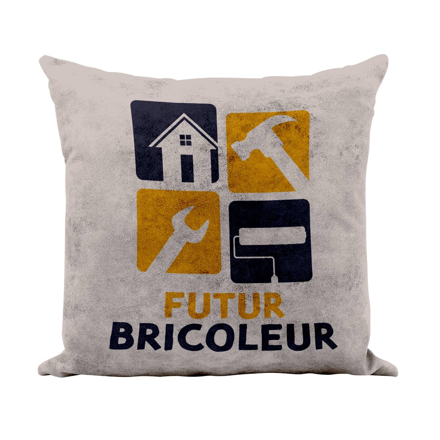 Coussin effet cuir camel de haute qualité 40x40 cm Futur Bricoleur