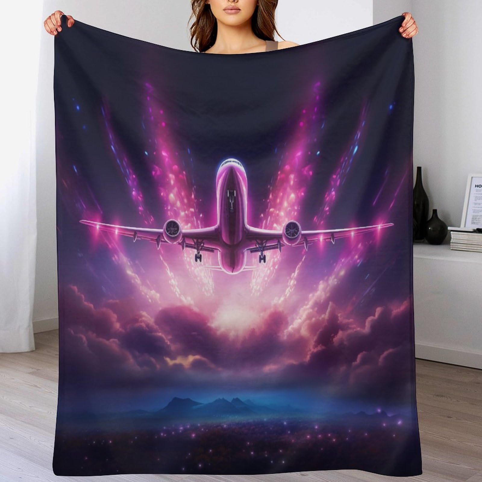 Couverture avion douillette pour lit et canapé | Plaid enfant et adulte 150x200