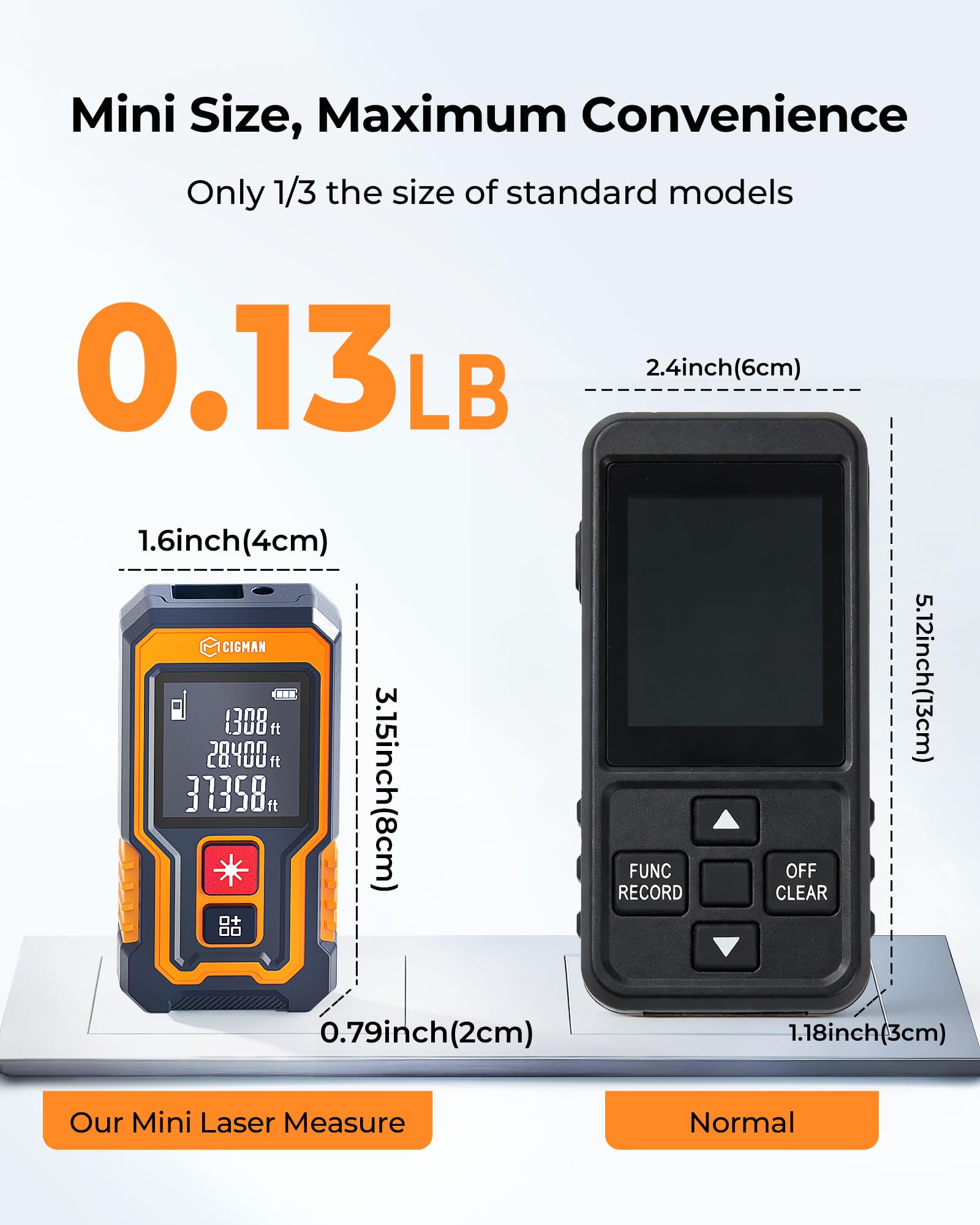 CIGMAN Mini Laser Measuring Tool, 262Ft Laser Tape Measure for Home&DIYers — Amazon image 3