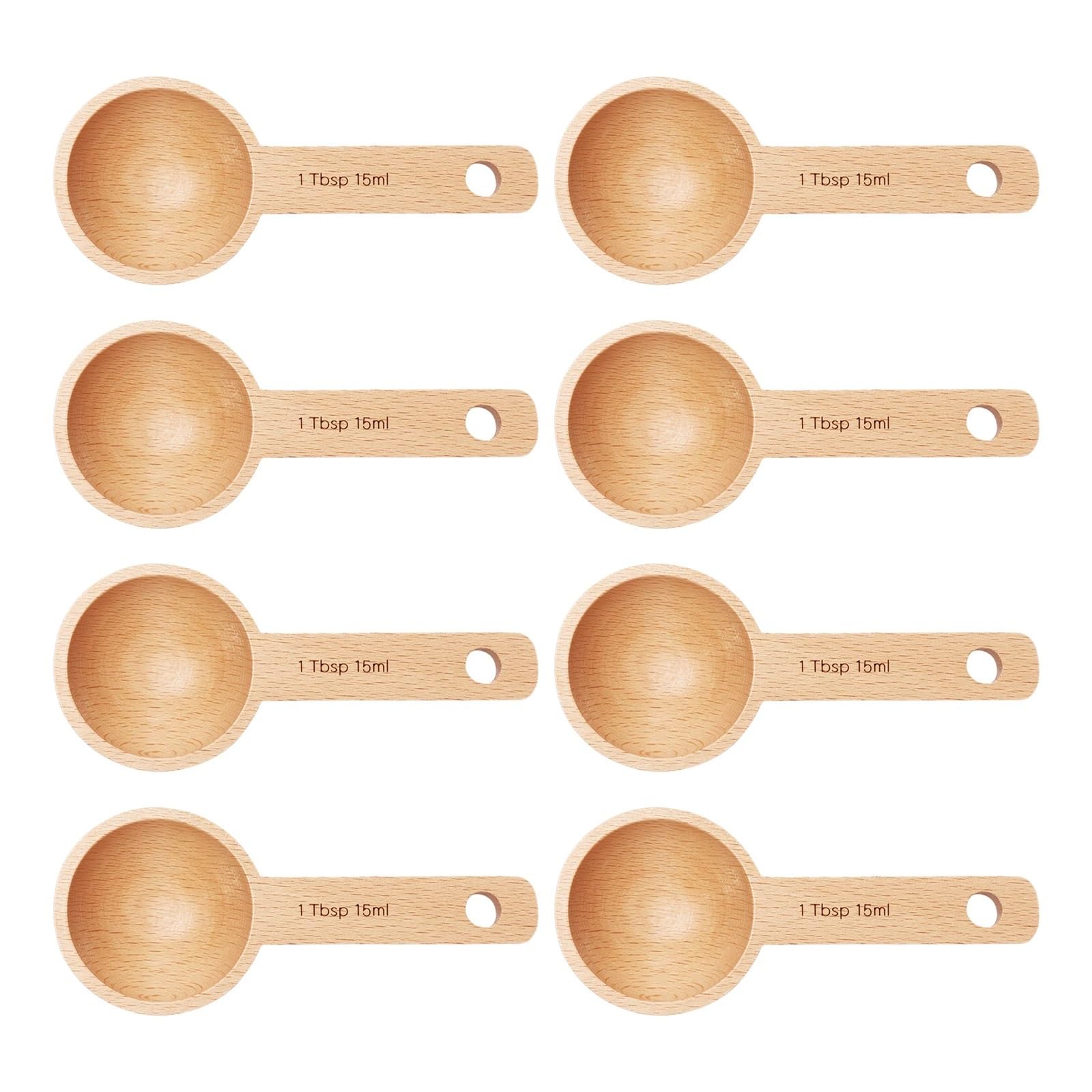 Kaffeelöffel aus Holz, 15 ml, wiederverwendbar, für Tee, Kaffee, Bohnen, Löffel für Büro, Café, Küche, Zubehör, 8 Stück