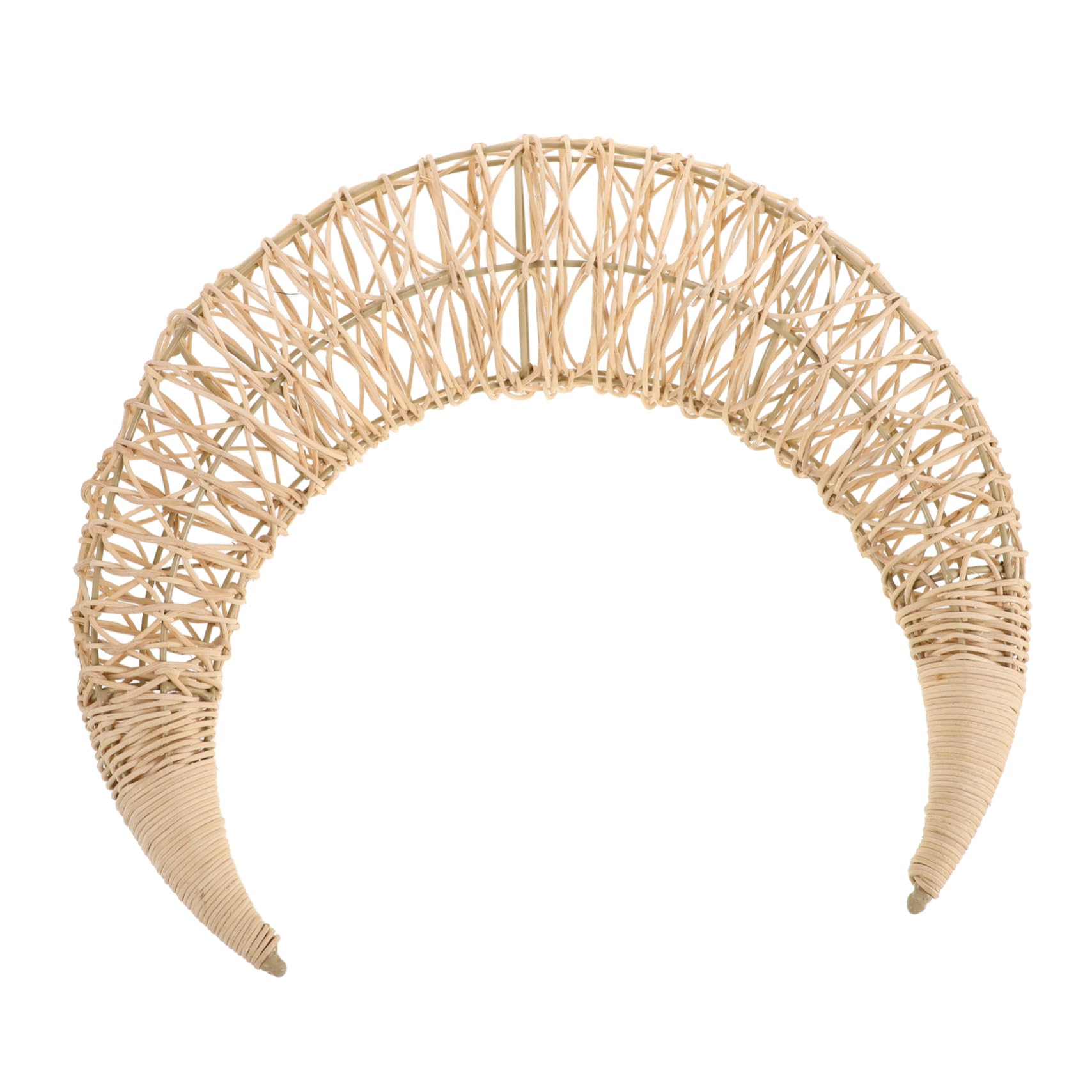 Couronne rotin forme de lune art créatif pour ornement mural extérieur