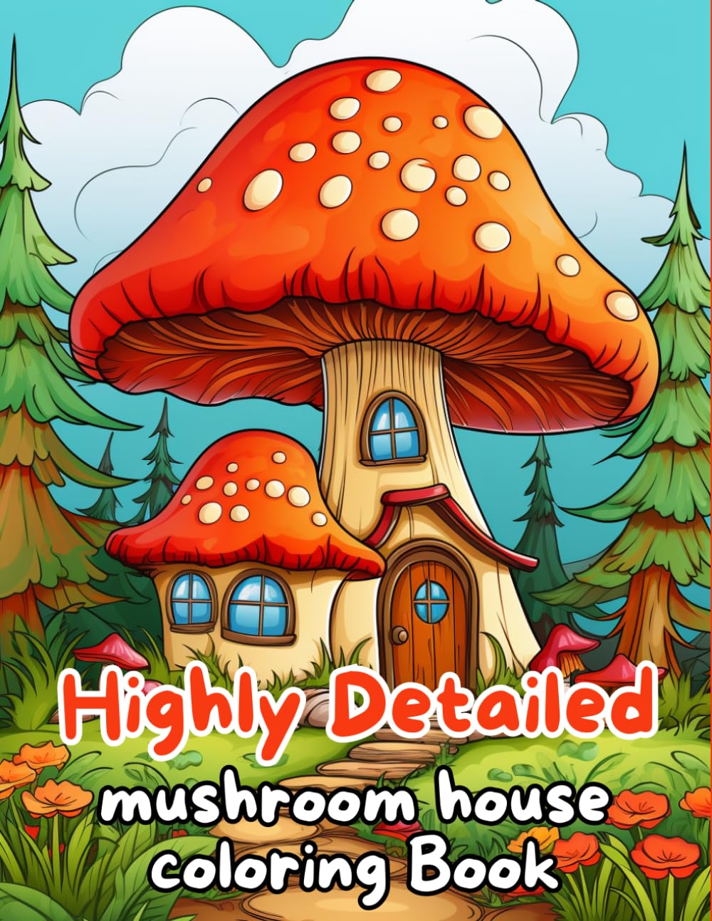 Mushroom House Coloring Book for Adults: Highly Detailed Fantasy Mushroom Homes for Relaxation and Stress Relief