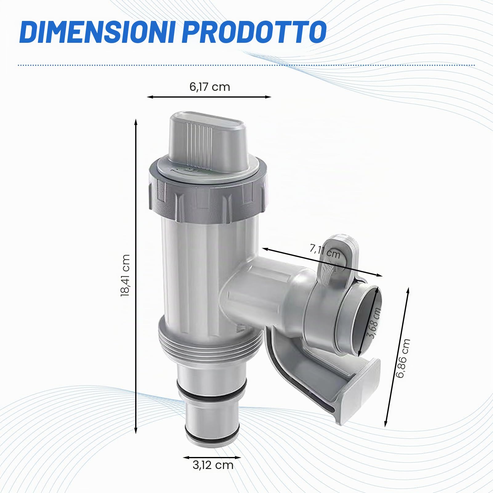 Valvola Plunger Plus per piscina fuori terra, 2 in 1 accessorio piscina Intex/Bestway/Coleman, valvola di intercettazione per piscine fuori terra e pompa filtro