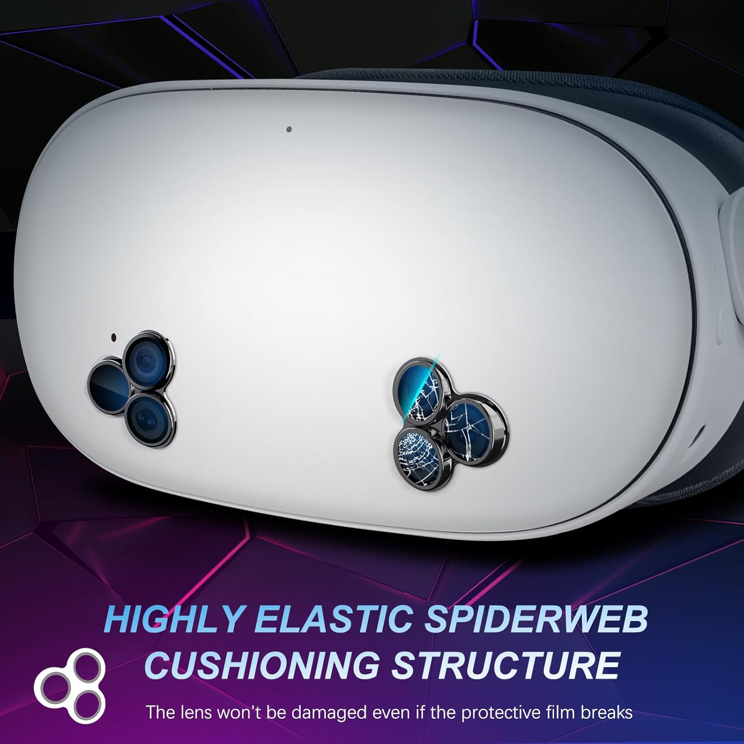 2-Pack Upgraded Camera Lens Protector Compatible with Meta/Oculus Quest 3s, VR Accessories Lens Cover for Quest 3s, 9H Tempered Glass, Alloy Frame, Anti-scratch, One-Piece Design Film, High Definition - Image 5