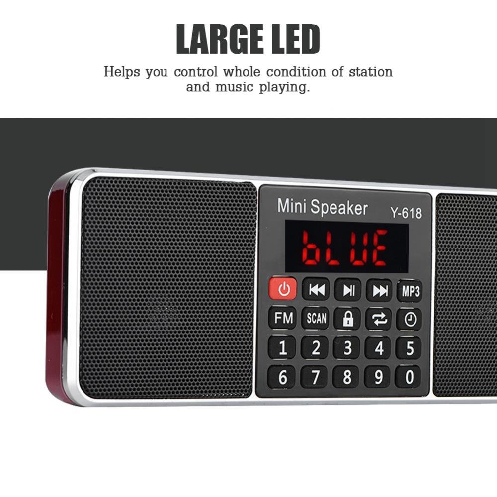 VBESTLIFE 87.5 MHz-108 MHz Stereo FM/AM Radio,Speicher TF/USB Musik Freisprecheinrichtung Anruf MP3 Player Radio(Rot FM)
