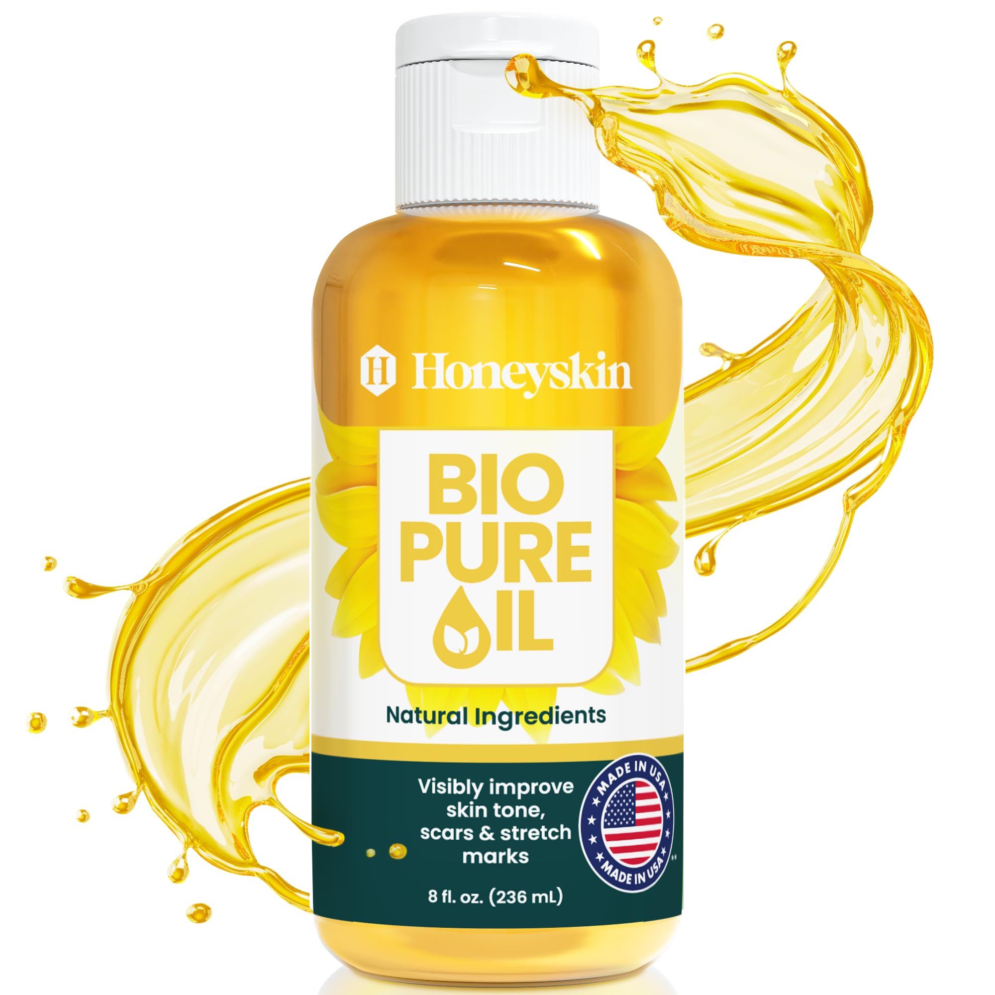 Bio Pure Skincare Oil for skin - Moisturizer for Dry Skin - Pregnancy Stretch Mark Prevention - Oil for Scars - Stretch Mark Treatment with Organic Sweet Almond Oil & Jojoba Oil fo